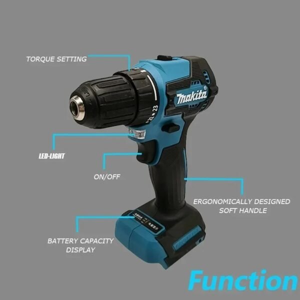 Makita 18V DDF485 10MM LXT Compact Cordless Tool Screwdriver Impact Brushless Driver Rechargeable Brushless Electric Power Drill - Image 6