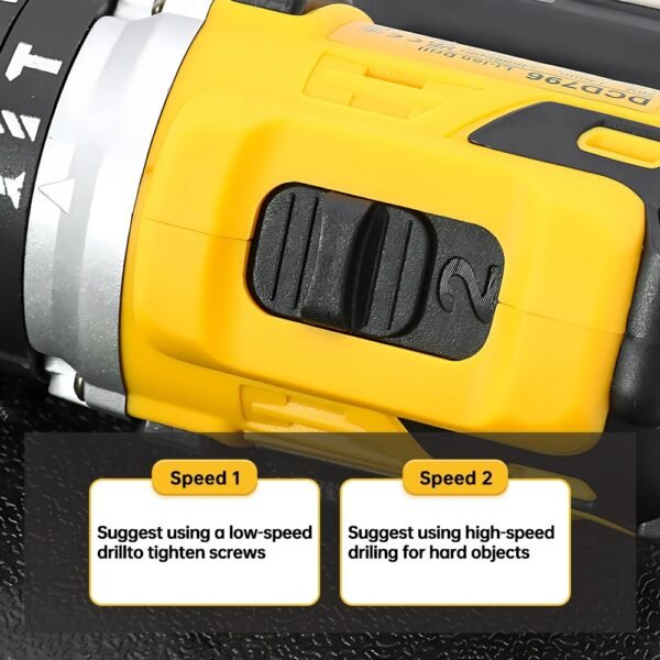 Dewalt DCD796 Cordless Brushless Impact Drill Brushless Drill Multifunctional Rechargeable Portable 20V Battery Power Tools - Image 3