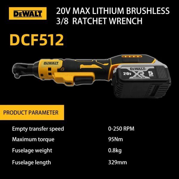 DEWALT DCF512 1/2 inch Variable Speed Brushless Power Wrench LED light Cordless Ratchet Wrench 20V Battery Electric Tools - Image 3