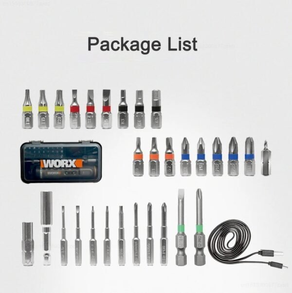 WORX WX242 Mini Electrical Screwdriver Set Smart Cordless Electric Screw Driver Rechargeable With 30 Bit Set Power Drill Tools - Image 3