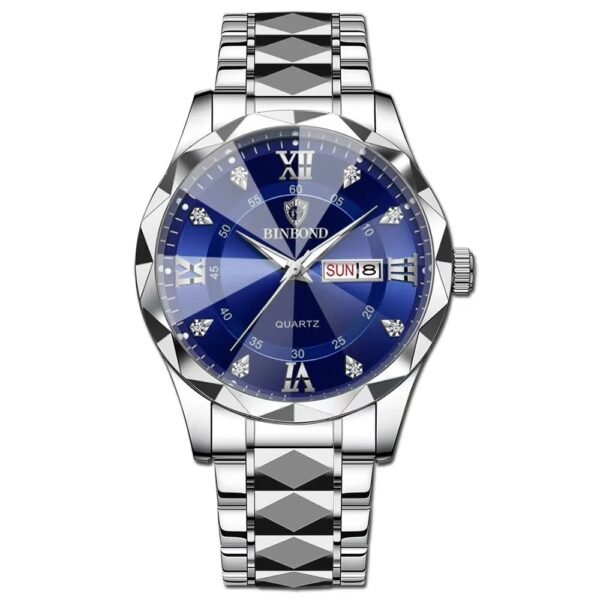 Fashion Business Watch Men Warterproof Sports Mens Watch Top Brand Luxury Clock Male Quartz Wristwatch Relogio Masculino 2024(silver blue)