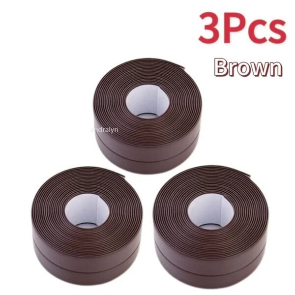 Waterproof Wall Tape Bathroom Kitchen Adhesive Tape Contour Tape Cardboard Sealing Strip Bathroom Shower Sink Bath Caulk Tapes(Brown)