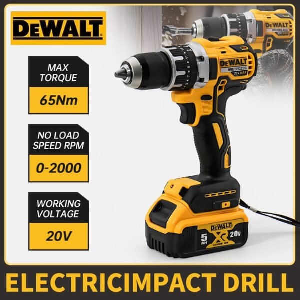 Dewalt DCD796 Compact Electric Drill/Driver Brushless Cordless Motor Screwdriver 65N.M High Torque Rechargeable Power Tools(NO BATTERY) - Image 5