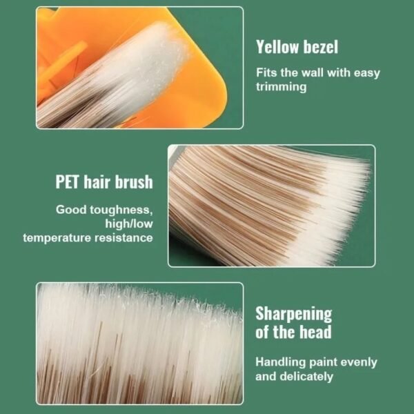 Painting Wall Brushing Corner Interior Concealed Edge Trimming Color Separation Paint Brush Edger Tool Handheld Roller Kit - Image 6