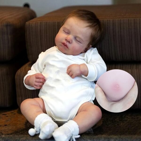 20Inch LouLou Reborn Baby Doll Gir Full Body Silicone Vinyl With Rooted Hair Visible Veins Handmade Lifelike Reborn Doll(GIRL)