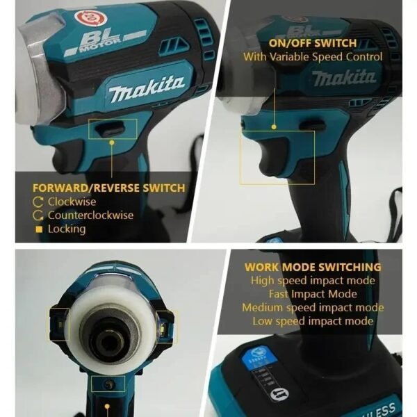 Makita Brushless Electric Tools DTD171 Cordless Impact Driver, Motor Bare Tool power tmakita 18v toolools Makita power tools - Image 4