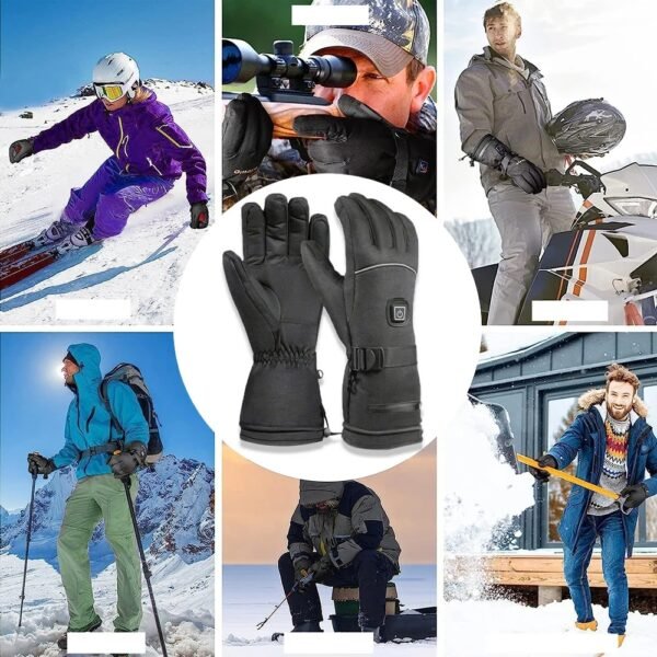 Heated Motorcycle Gloves Winter Warm Snowmobile Skiing Gloves Waterproof Touch Screen Rechargeable Heating Thermal Moto Guantes - Image 5