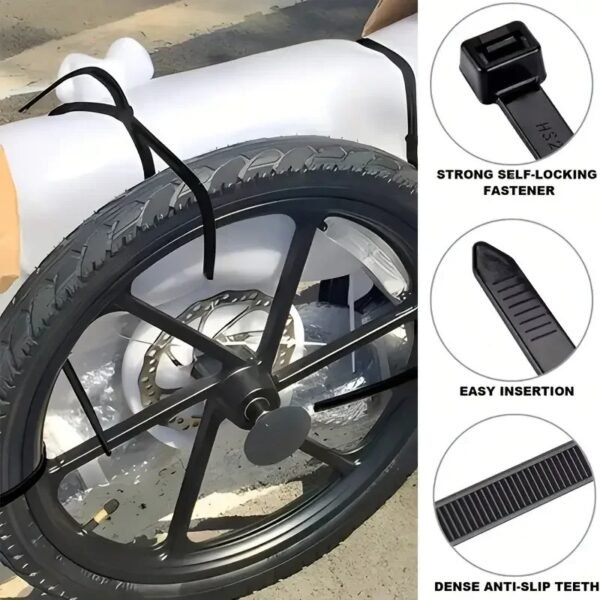 500pcs Black Heavy-duty Nylon Cable Ties - Versatile Sizes for All Your Needs: 4", 6", 8", 10", 12" - High Tensile Strength - Image 6