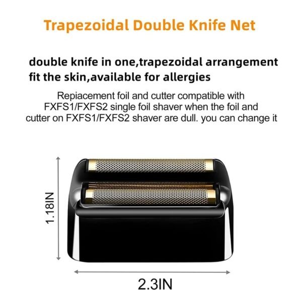 Professional Replacement Foil and Blades Set For BaBylissPRO Barberology Cordless Metal Double Foil Shaver FXFS2(BLACK) - Image 3