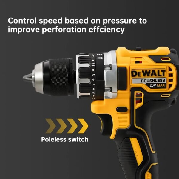 Dewalt DCD796 Compact Electric Drill/Driver Brushless Cordless Motor Screwdriver 65N.M High Torque Rechargeable Power Tools(NO BATTERY) - Image 3