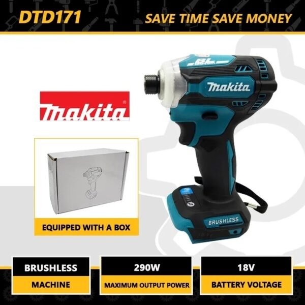 Makita Brushless Electric Tools DTD171 Cordless Impact Driver, Motor Bare Tool power tmakita 18v toolools Makita power tools - Image 3
