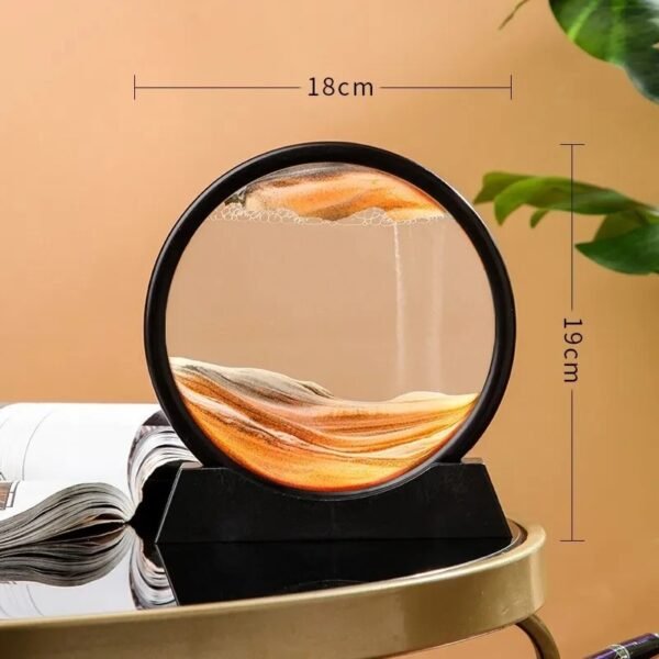 3D Hourglass Quicksand Moving Sand Art Picture Round Glass Deep Sea Sandscape Craft Flowing Painting Office Home Christmas Gift