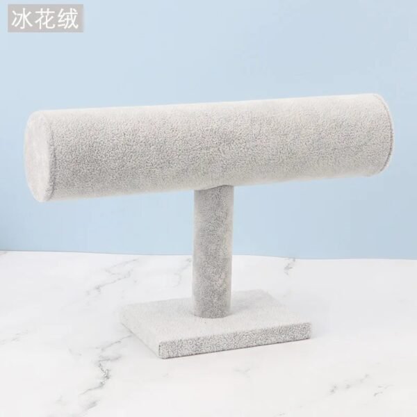 Cross-border Popular Jewelry Display Frame, Suede Bangle Frame, Display Props Shelf, Bangle Bracelet Hair Ring Display Props(Grey)