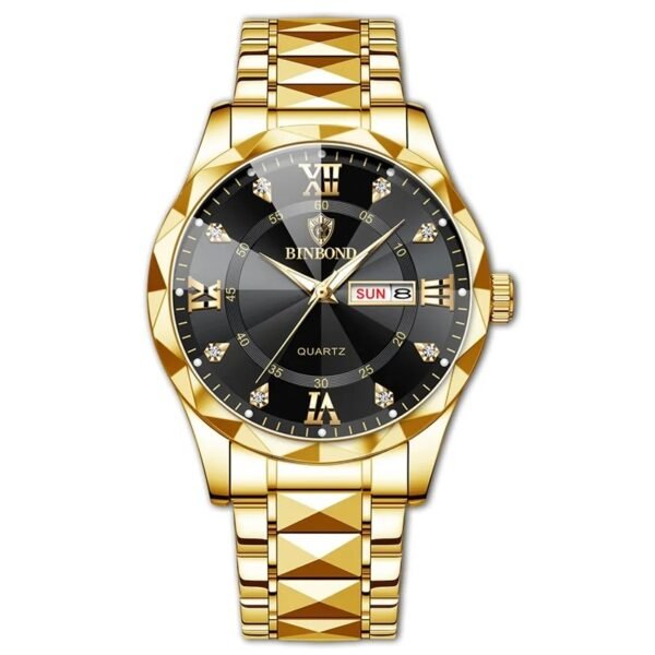 Fashion Business Watch Men Warterproof Sports Mens Watch Top Brand Luxury Clock Male Quartz Wristwatch Relogio Masculino 2024(gold black)