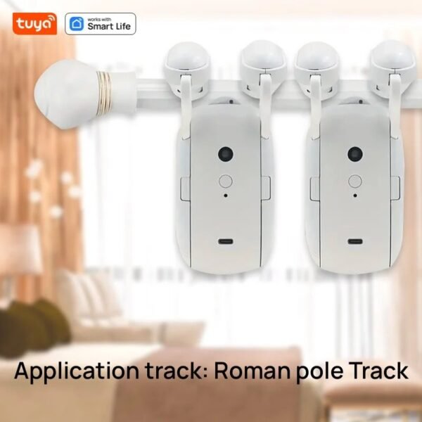 2PCS Bluetooth Tuya Smart Curtain Robot Roman Rod Track ，Delivery Does Not Include Remote Control, APP Control - Image 2