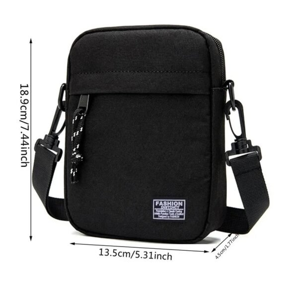 Shoulder Bag Oxford Cloth Casual Men's Satchel Small Square Bag Fashion Diagonal Crossover Hand Machine Women's Handbags Luggage(Black) - Image 7