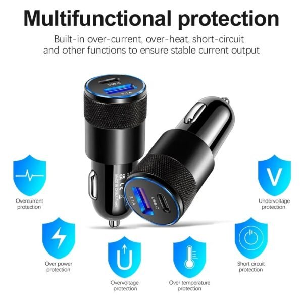 Olaf USB Type C Car Phone Adapter Fast Charging, Fast Charge 3.0, 68W, PD, iPhone 13, 12, Xiaomi, Huawei, Samsung S21 - Image 6