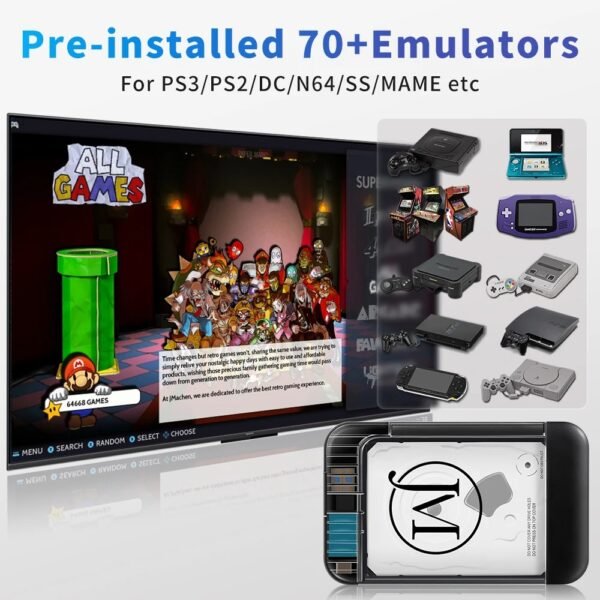 RETROBAT Portable 500G Gaming HDD Consoles 70+Emulators 64000+Retro Games for PS3/PS2/DC/N64/PSP/MAME/SS for Windows Laptop&PC - Image 3