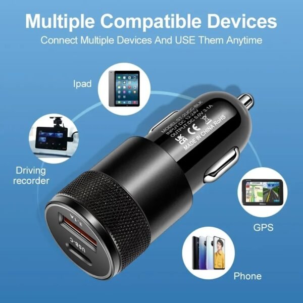 Olaf USB Type C Car Phone Adapter Fast Charging, Fast Charge 3.0, 68W, PD, iPhone 13, 12, Xiaomi, Huawei, Samsung S21 - Image 5
