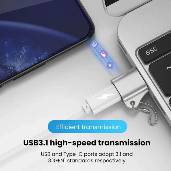 NNBILI 1-5Pcs OTG To Type C Data Transfer Adapter Type C Female to USB Male Converter FastCharging Adapter For Macbook Samsung(Silver) - Image 2
