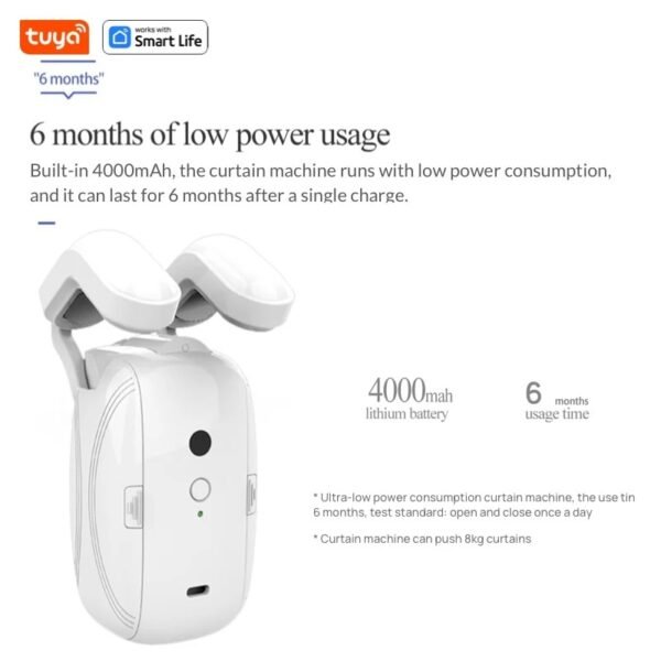 2PCS Bluetooth Tuya Smart Curtain Robot Roman Rod Track ，Delivery Does Not Include Remote Control, APP Control - Image 6