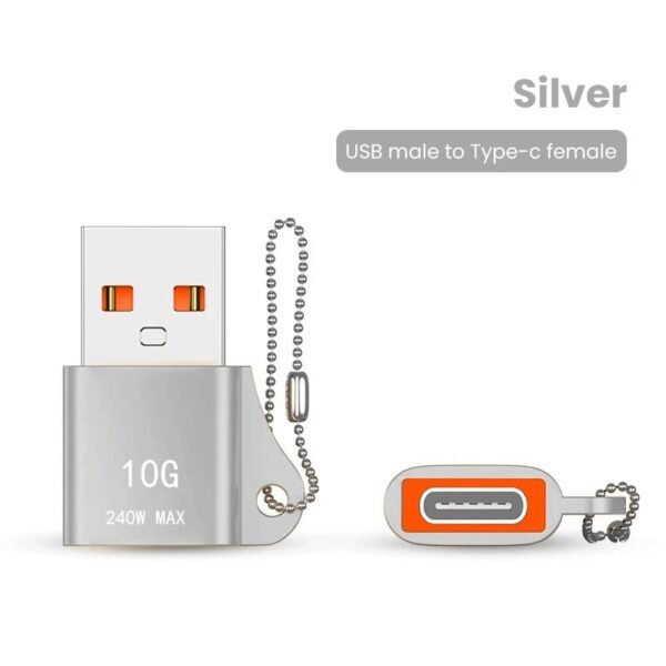 NNBILI 1-5Pcs OTG To Type C Data Transfer Adapter Type C Female to USB Male Converter FastCharging Adapter For Macbook Samsung(Silver)