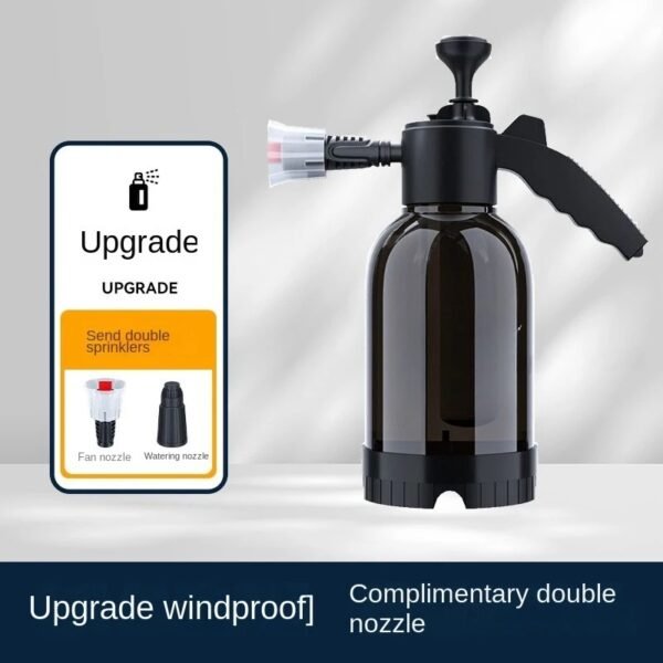 2L Hand Pump Foam Sprayer with 3 Types of Nozzle Hand Pneumatic Foam Cannon Snow Foam Car Wash Spray Bottle Car Window Cleaning(Black) - Image 7