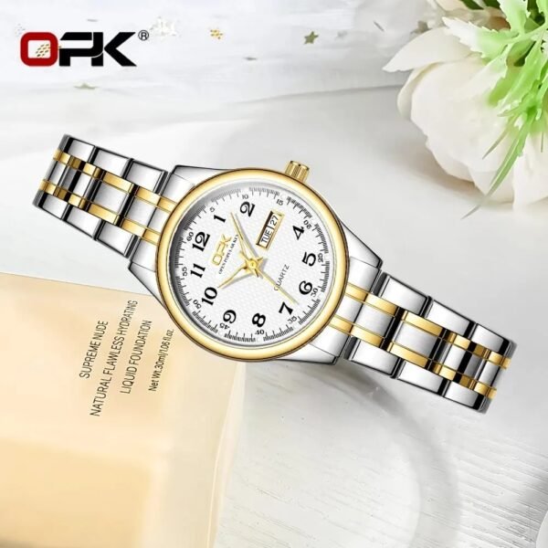 OPK8110 Women's Watch Quartz Watch with Week Calendar Function Digital Scale(WHITE)