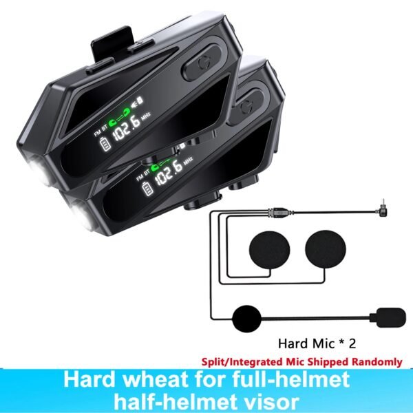 1/2PC C6 Motorcycle Helmet Bluetooth Intercom Headset AI Distance Led Lighting FM Voice CVC Noise Reduction IPX6 Waterproof