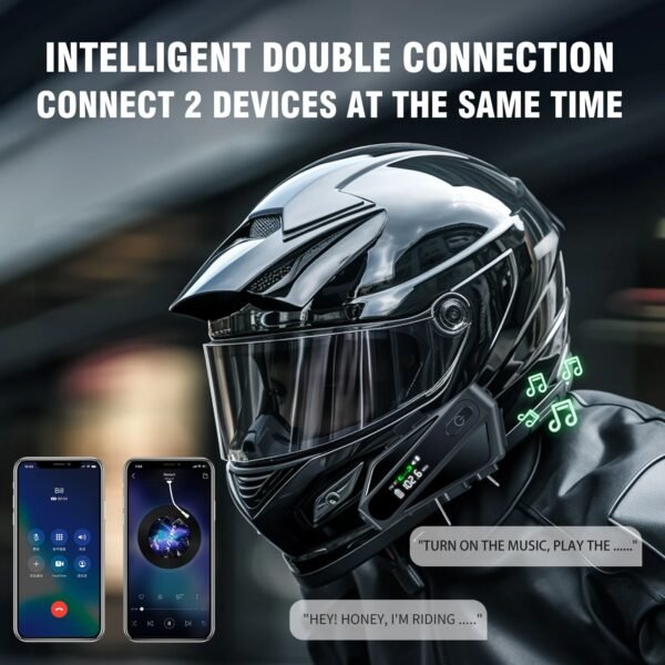 1/2PC C6 Motorcycle Helmet Bluetooth Intercom Headset AI Distance Led Lighting FM Voice CVC Noise Reduction IPX6 Waterproof - Image 6