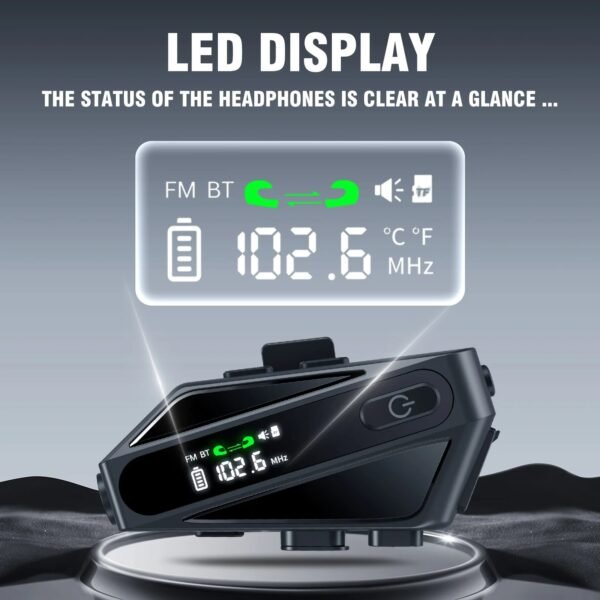 1/2PC C6 Motorcycle Helmet Bluetooth Intercom Headset AI Distance Led Lighting FM Voice CVC Noise Reduction IPX6 Waterproof - Image 5