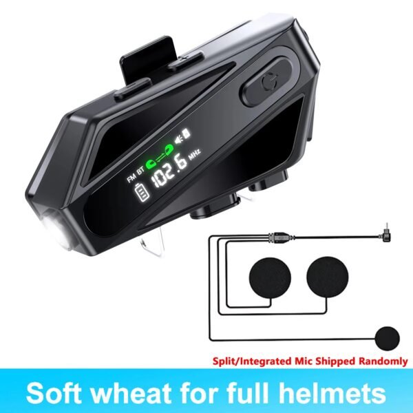 1/2PC C6 Motorcycle Helmet Bluetooth Intercom Headset AI Distance Led Lighting FM Voice CVC Noise Reduction IPX6 Waterproof - Image 2