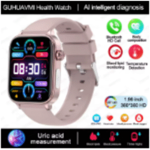 AI Diagnostic Detector Smart Watch Women Blood Lipid and Uric Acid Body Composition Test Women Menstrual Health Tracker 2025 New(Pink)