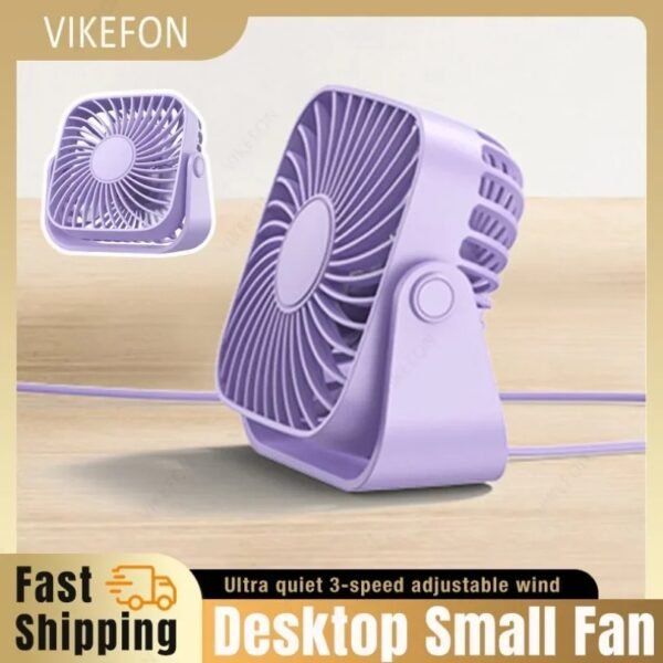 Desktop Mini Fan 3-speed Adjustable Silent Air USB Rechargeable for Office/Bedroom/Dormitory Excellent Gift‘s Classmates Friends