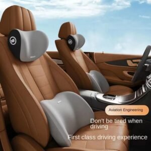Ergonomic Memory Foam Car Seat Cushion - Lumbar Support & Neck Pillow For All-Season ComfortSynthetic Fiber Car Accessories