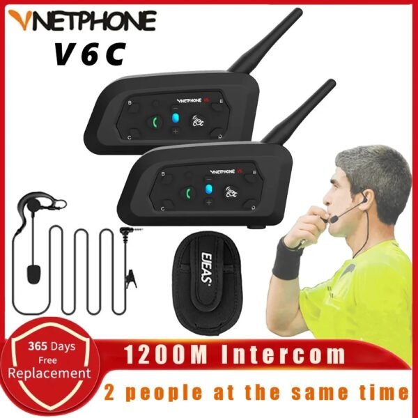 Vnetphone V6C New Full Duplex 1200M Football Referee Arbitration Earhook Bluetooth Intercom Monaural Earphone Headset Headphone - Image 7