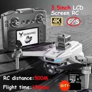 MAX GPS Drone Professional 8K HD Camera 5G WIFI FPV Dron with Obstacle Avoidance 4.5 Inch Screen RC Quadcopter Toys (SG901PRO)