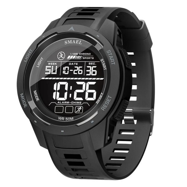 SMAEL 8105 Digital Watches Sports LED Wristwatches Men's 50m Waterproof Watch Digital Light Stopwatch Watch for Men(Black)