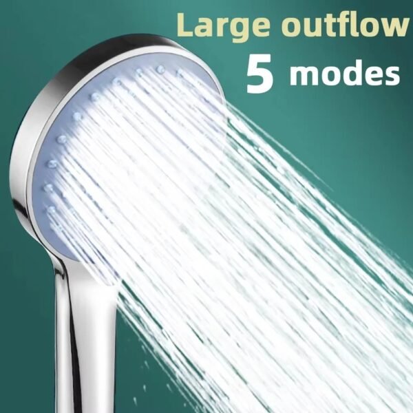 Bathroom Pressurized Hand Shower Package Accessories Shower Nozzle Large Water Output 5 Models Universal Adaptation Save Water - Image 2