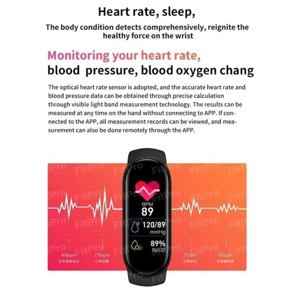 M7 Smart Watch Men Women Smartband Heart Rate Smartwatch Fitness Tracker Blood Pressure Sport Smart Bracelet for Xiaomi IPhone - Image 4
