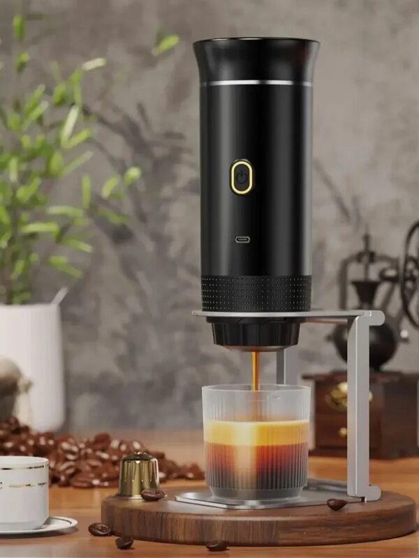Wireless Electric Portable Espresso Coffee Machine for Car & Home Camping Coffee Maker 3-in-1 Capsule Powder Travel Coffee Maker(Black) - Image 4