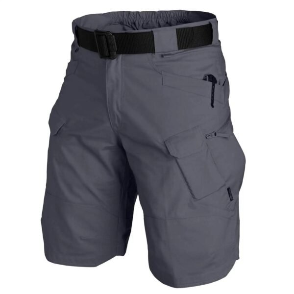 Men Urban Military Waterproof Cargo Tactical Shorts Male Outdoor Camo Breathable Quick Dry Pants Summer Casual Shorts Grey L