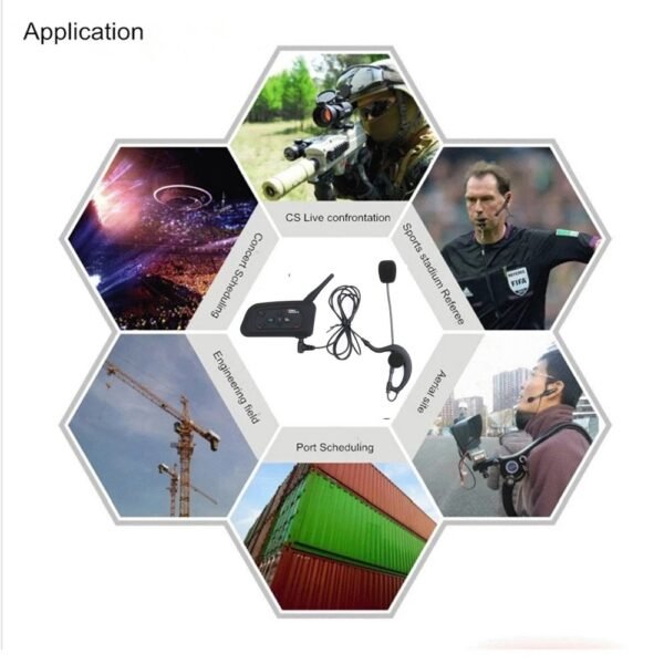 Vnetphone V6C New Full Duplex 1200M Football Referee Arbitration Earhook Bluetooth Intercom Monaural Earphone Headset Headphone - Image 2