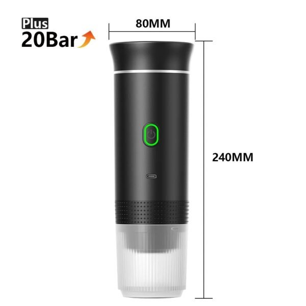 Wireless Electric Portable Espresso Coffee Machine for Car & Home Camping Coffee Maker 3-in-1 Capsule Powder Travel Coffee Maker(Black)