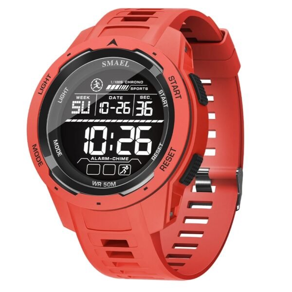 SMAEL 8105 Digital Watches Sports LED Wristwatches Men's 50m Waterproof Watch Digital Light Stopwatch Watch for Men(Red)