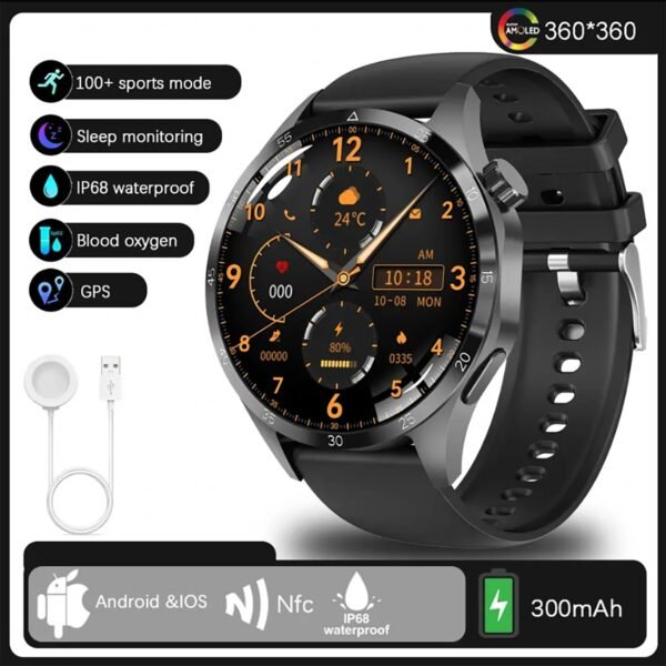 2025New GT4 Pro With GPS NFC Smart Watch Men Watch AMOLED HD Display Heart rate Games Bluetooth call Waterproof Sport Watches