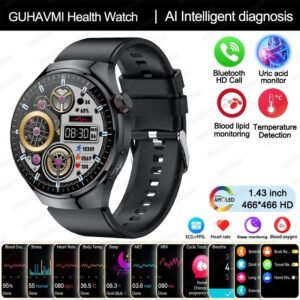 2025 New Nursing Grade Smart Watch Blood oxygen Blood Lipid Uric Acid ECG+PPG Body Temperature Bluetooth Call Health Smartwatch