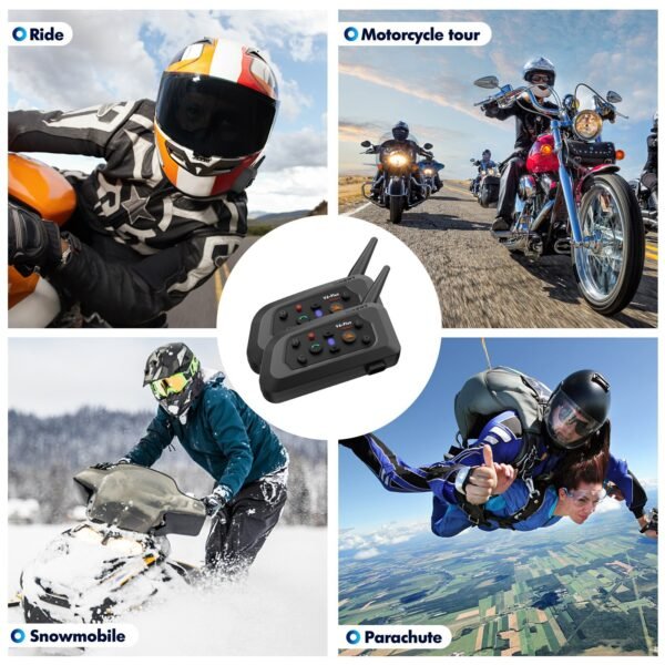 XINOWY V6 Plus Motorcycle Helmet Bluetooth Headset Intercom 1200M Interphone Communicator Waterproof 6 Riders - Image 6