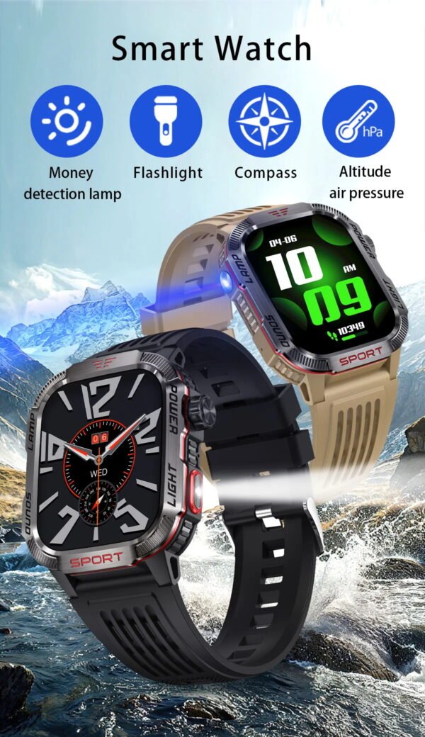 2024 New Military Outdoor Sport Smart Watch Men's 600 mAh Battery Waterproof GPS Track Call For Xiaomi Health Fitness Smartwatch - Image 7