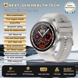（Silver）2025 New For HUAWEI AI Health Diagnosis Smart Watch Uric Acid Blood Lipids ECG PPG Micro examination Smartwatch For Android&IOS